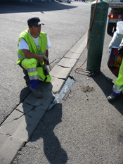 Nid de poule — état de la chaussée avant réparation